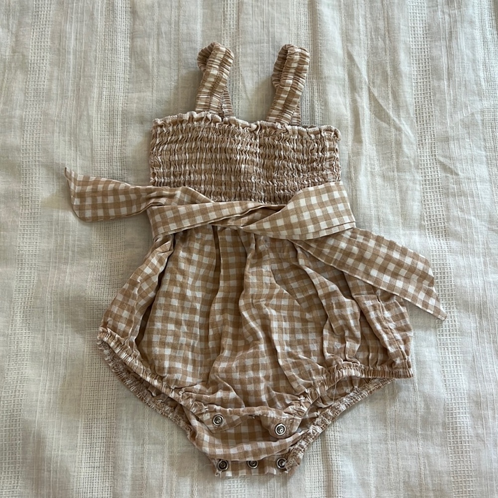 Tan & White Romper